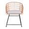 Emma and Oliver Ari Set of Two All-Weather Faux Rattan Rope Chairs with Padded Cushions for Indoor and Outdoor Use
